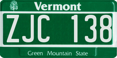 VT license plate ZJC138