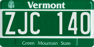 VT license plate ZJC140
