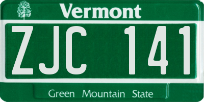 VT license plate ZJC141