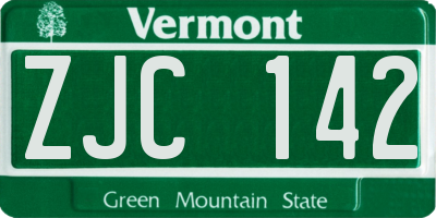 VT license plate ZJC142