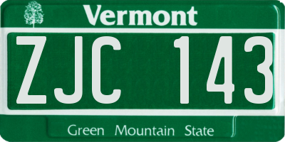 VT license plate ZJC143