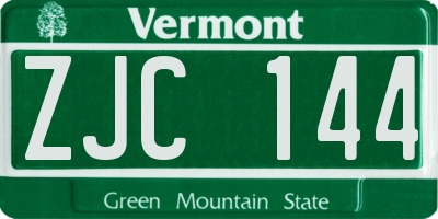 VT license plate ZJC144