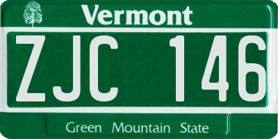 VT license plate ZJC146