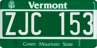 VT license plate ZJC153