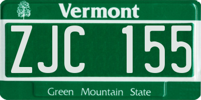 VT license plate ZJC155