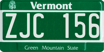 VT license plate ZJC156