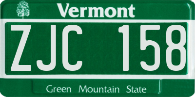 VT license plate ZJC158