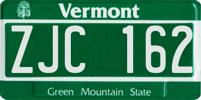 VT license plate ZJC162