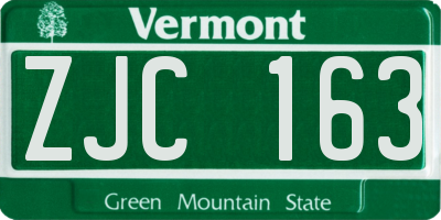 VT license plate ZJC163