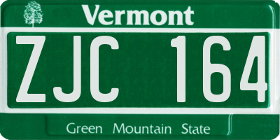 VT license plate ZJC164