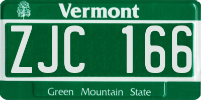 VT license plate ZJC166