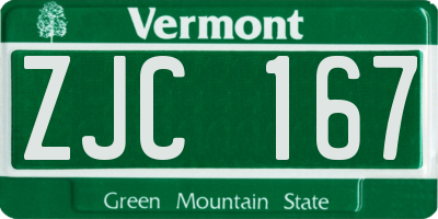 VT license plate ZJC167