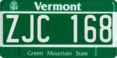 VT license plate ZJC168