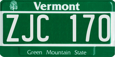 VT license plate ZJC170