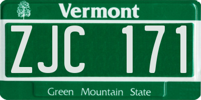 VT license plate ZJC171