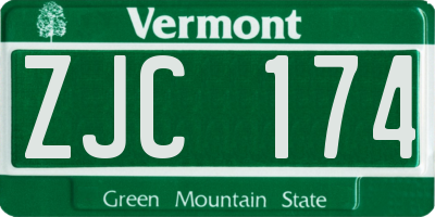 VT license plate ZJC174