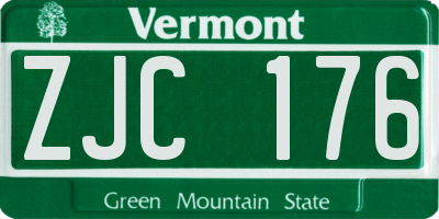 VT license plate ZJC176