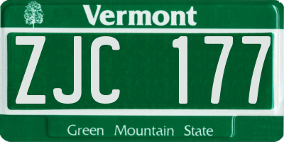 VT license plate ZJC177