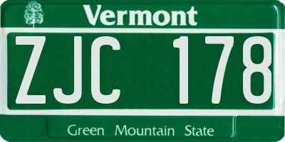 VT license plate ZJC178