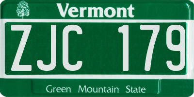 VT license plate ZJC179