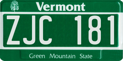 VT license plate ZJC181