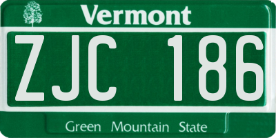 VT license plate ZJC186