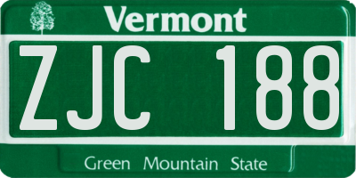 VT license plate ZJC188
