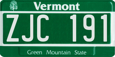 VT license plate ZJC191