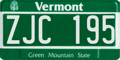 VT license plate ZJC195