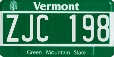 VT license plate ZJC198