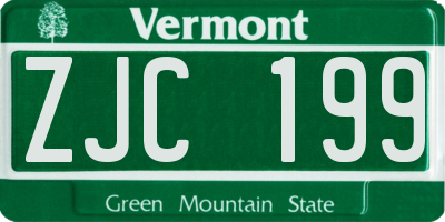VT license plate ZJC199