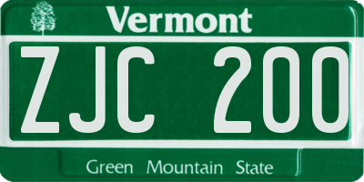 VT license plate ZJC200