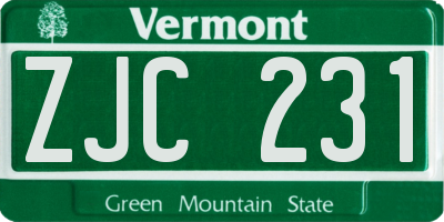 VT license plate ZJC231