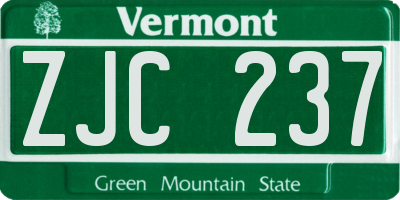 VT license plate ZJC237