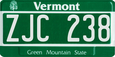 VT license plate ZJC238