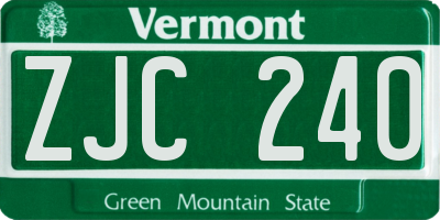 VT license plate ZJC240