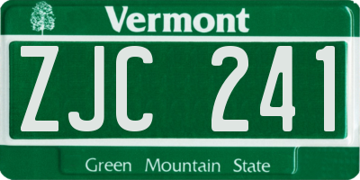 VT license plate ZJC241