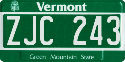 VT license plate ZJC243