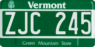 VT license plate ZJC245