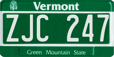 VT license plate ZJC247