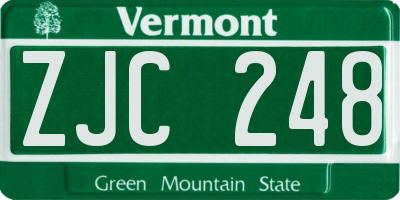VT license plate ZJC248