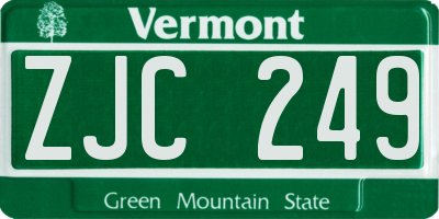 VT license plate ZJC249