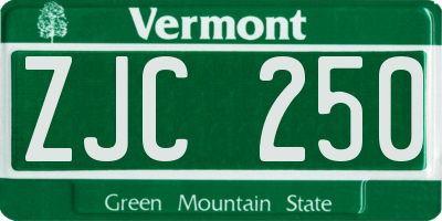 VT license plate ZJC250