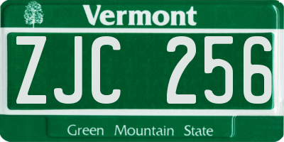 VT license plate ZJC256