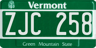 VT license plate ZJC258