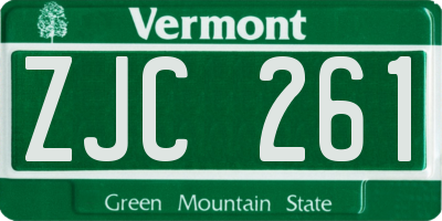 VT license plate ZJC261