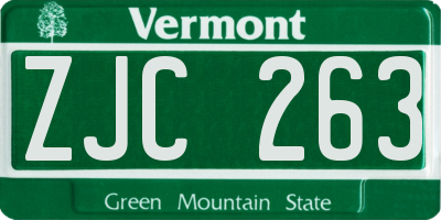 VT license plate ZJC263