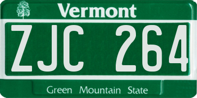 VT license plate ZJC264
