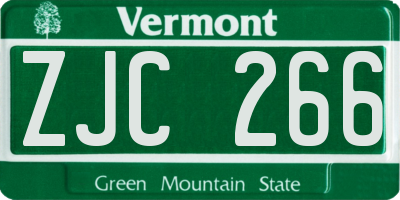 VT license plate ZJC266