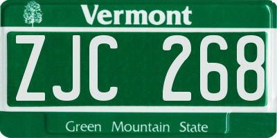 VT license plate ZJC268